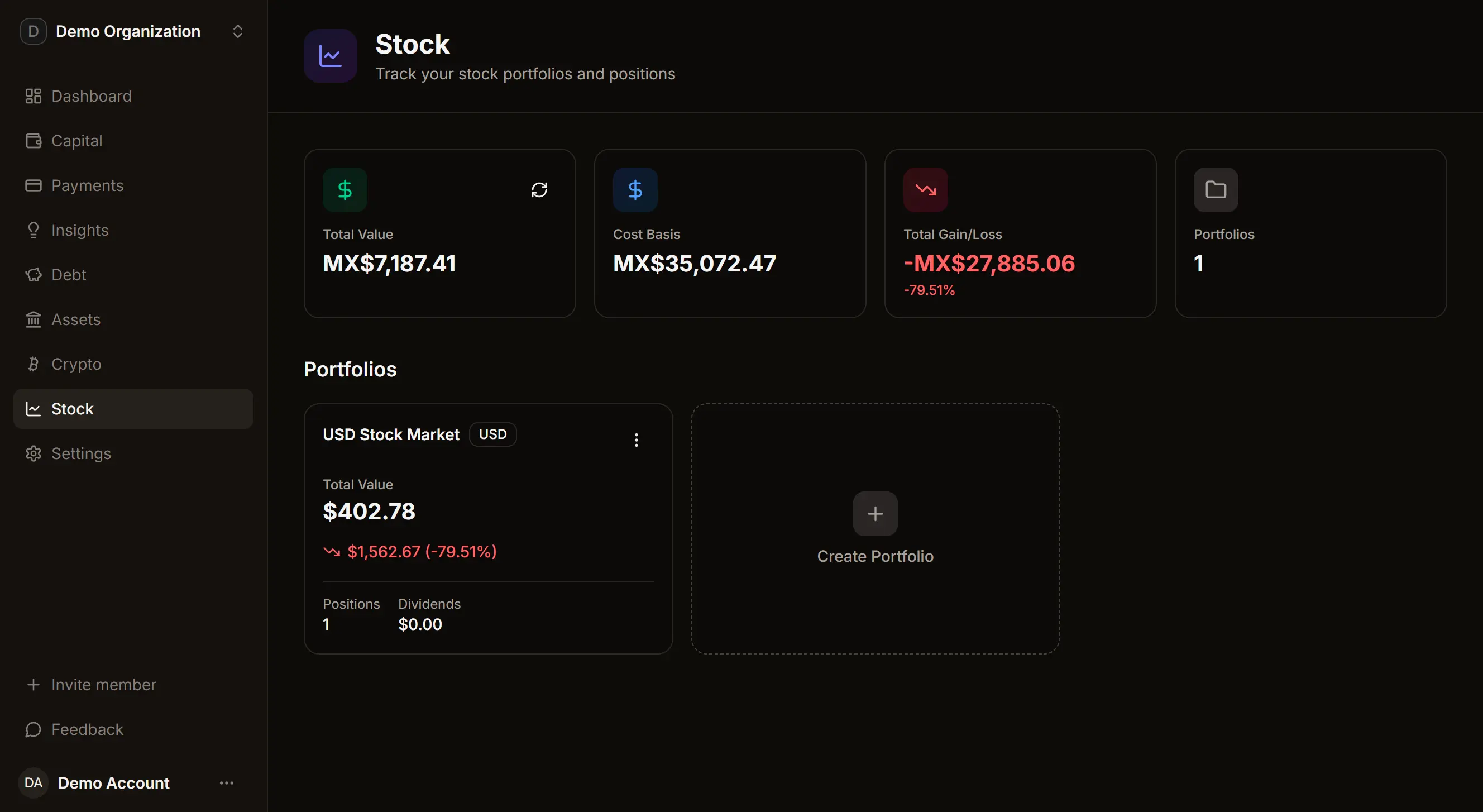 Stock portfolio & dividends